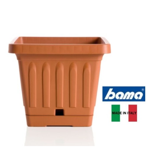 BAMA VASO QUADRO C/SOTTOVASO 50X50CM COTTO
