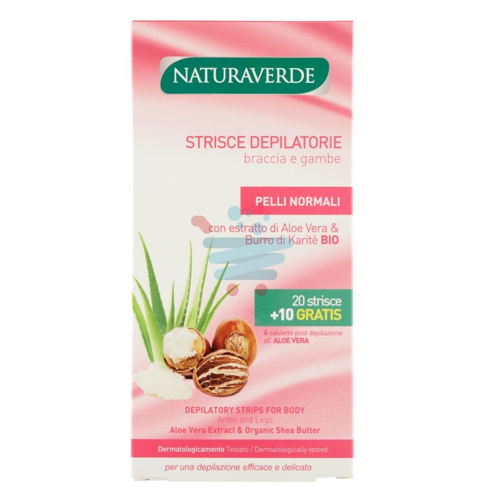 NATURAVERDE BIO STRISCE DEP.CORPO KARITE/ALOE 20PZ.