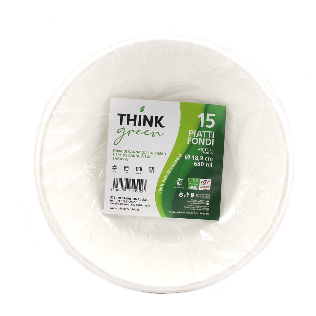 THINK GREEN PIATTI 15PZ. FONDI 680ML.