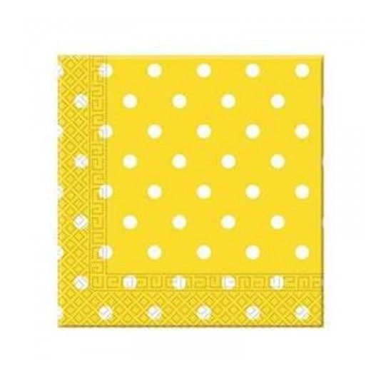 100 TOVAGLIOLI POIS 33X33 GIALLO