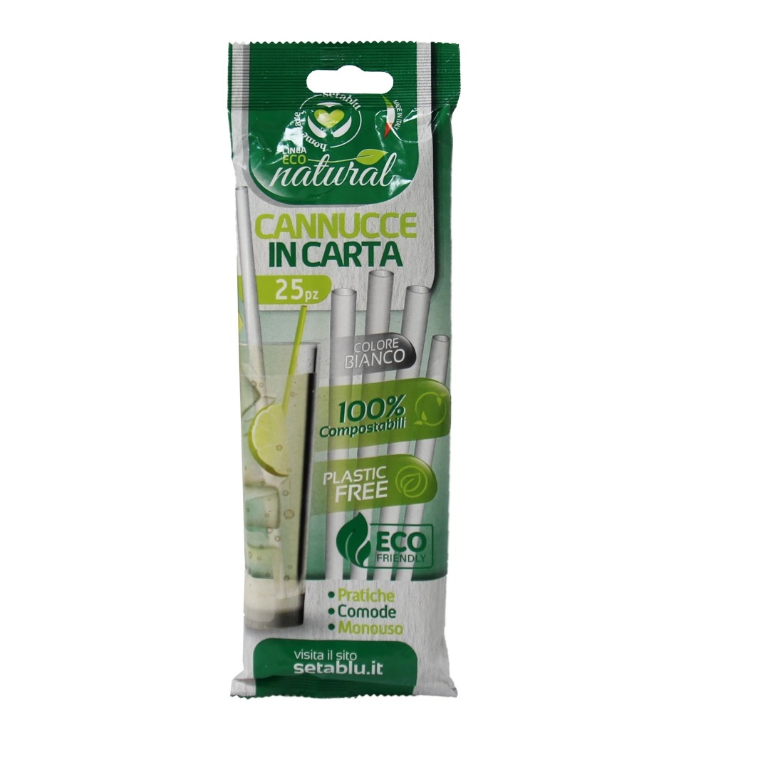 CANNUCCE BIODEGRADABILI COL BIANCO CF 25