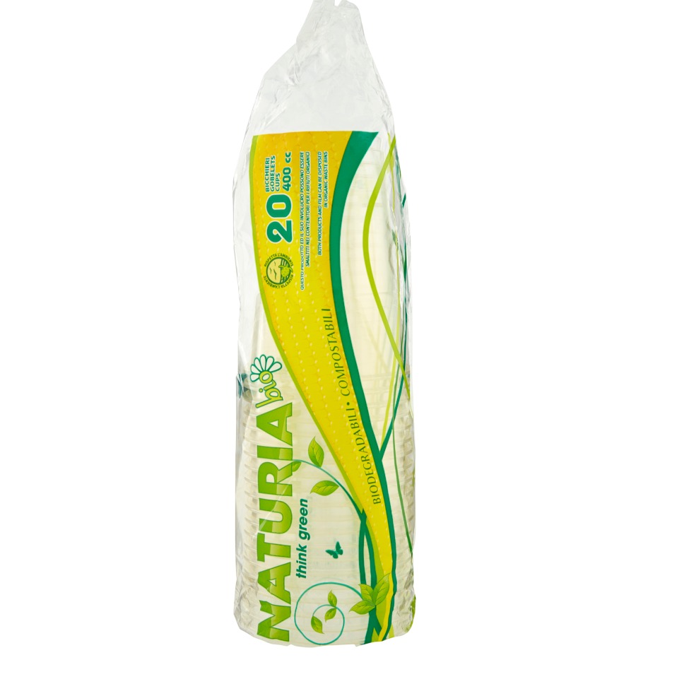 NATURABIO BICCHIERI TRASPARENTI 400CC 20PZ.