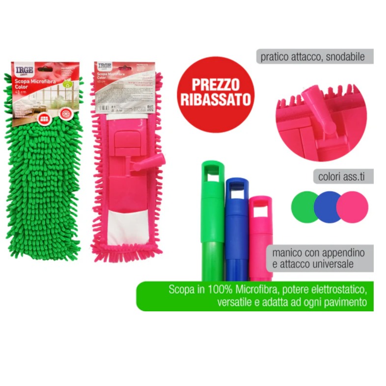 IRGE SCOPA COLOR MICROFIBRA C/MANICO 