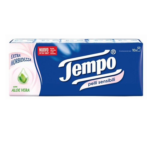 TEMPO FAZZOLETTI 10PZ. ALOE P.SENSIB