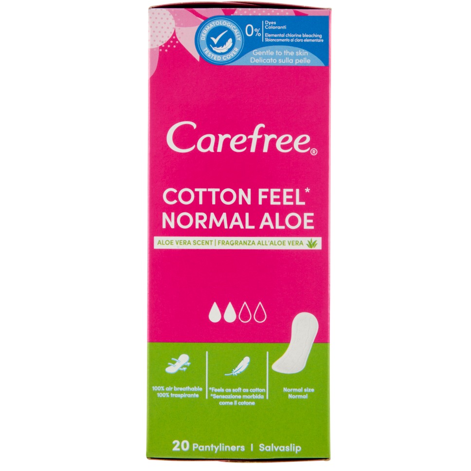 CAREFREE S/SLIP NORMAL COTTON ALOE 20PZ.