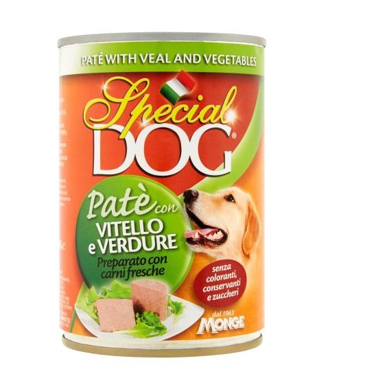 MONGE SPECIALDOG PATE 400GR. VITELLO/VERD PROMO