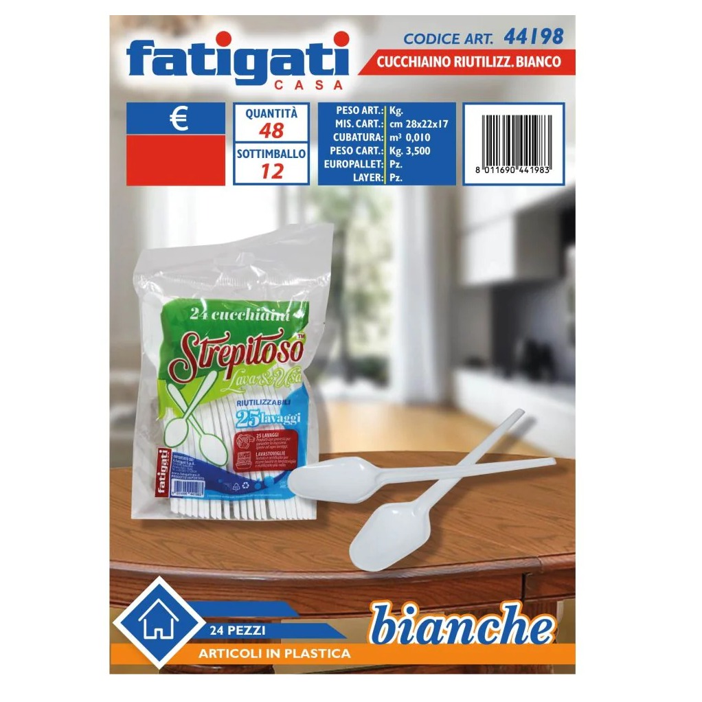 FATIGATI CUCCHIAINI 24PZ. BIANCHI RIUTILIZZ.