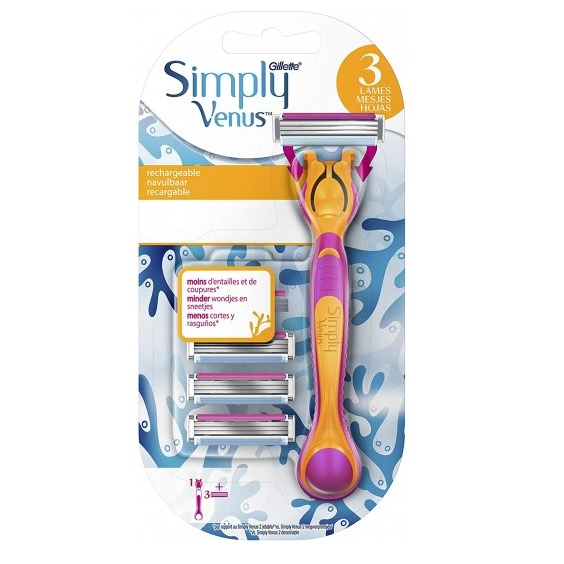 GILLETTE SIMPLY 3 VENUS RASOIO PIU 3 RIC. PROMO