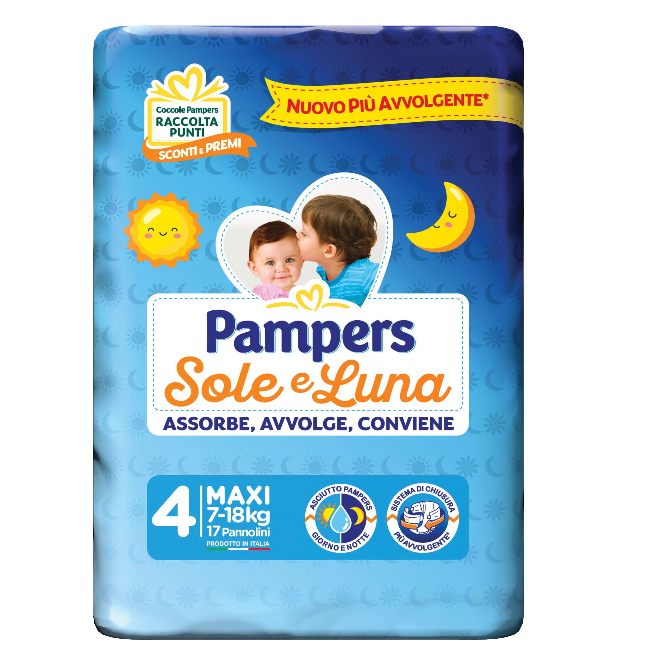 PAMPERS PANN. SOLE E LUNA 4MIS. 17PZ.