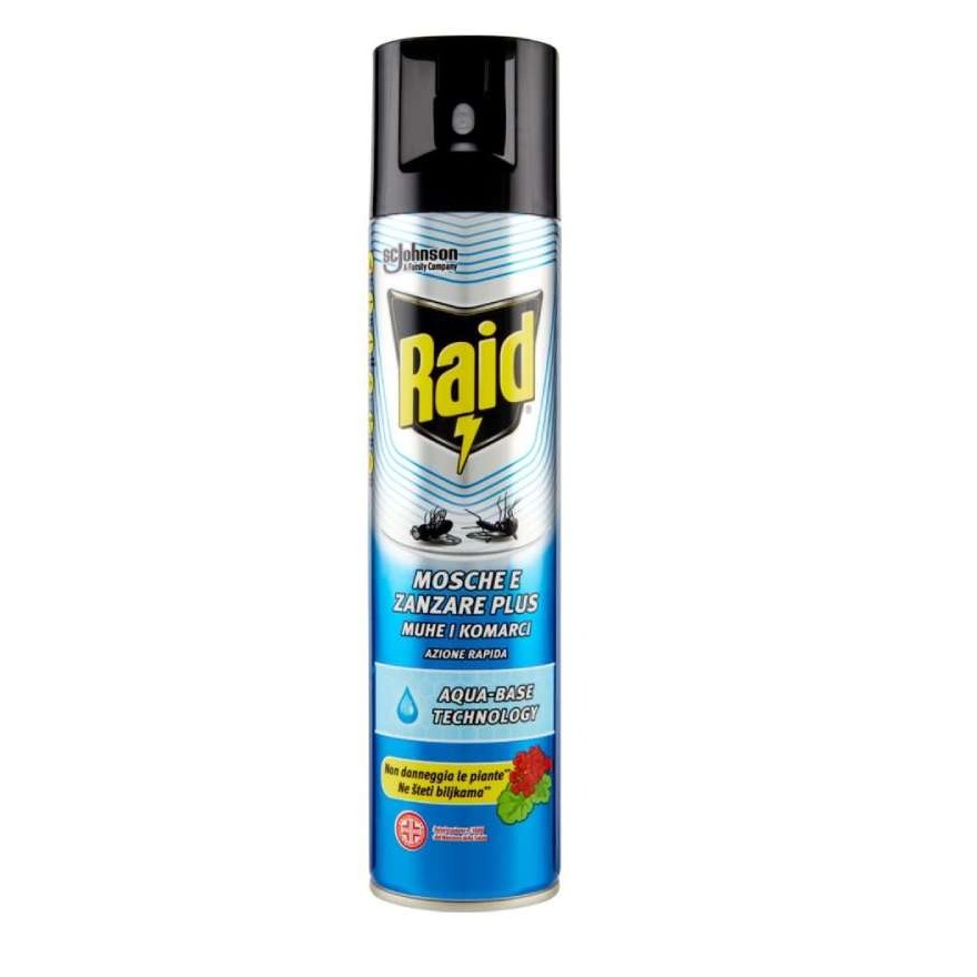 RAID PLUS SPRAY 400ML. MOSCHE/ZANZARE AQUA