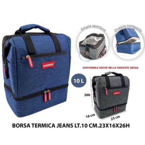 DQ BORSA TERMICA JEANS 10L 23X16X26