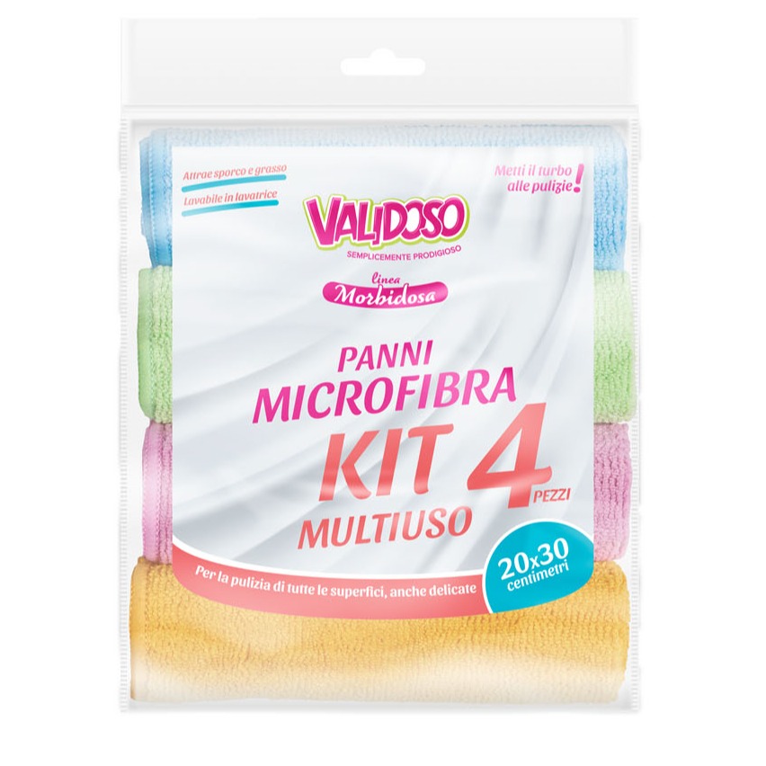 VALIDOSO KIT MICROFIBRA 4PZ. 20X30CM