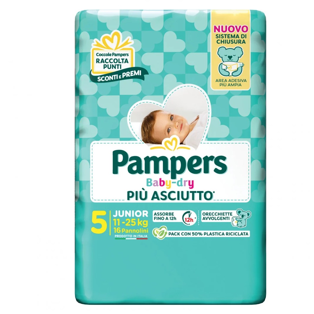 PAMPERS PANN. BABY DRY 5MIS. 16PZ.