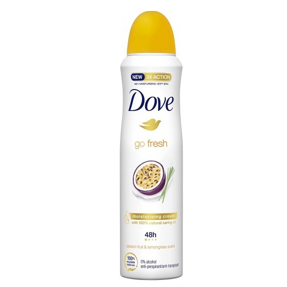 DOVE DEO SPRAY 150ML. GO FRESH PASSION FRUIT