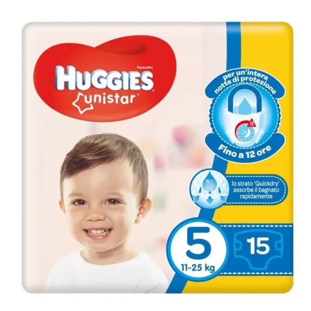 HUGGIES PANN. UNISTAR 5MIS. 15PZ. PROMO