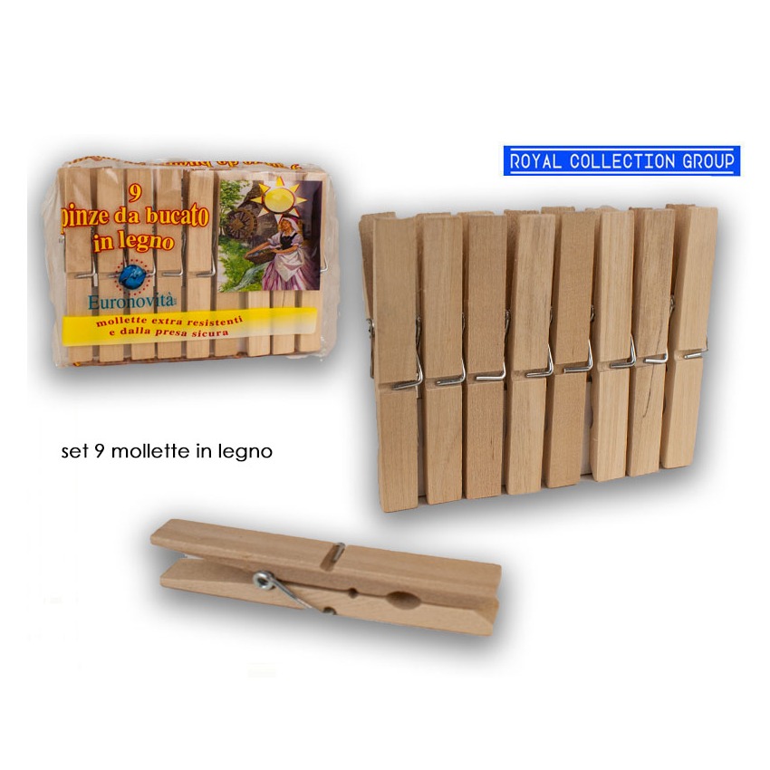 EURONOVITA MOLLETTE LEGNO 9PZ.