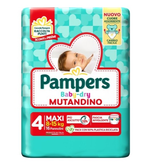 PAMPERS PANN. DRY MUTANDINO 4MIS. 16PZ.