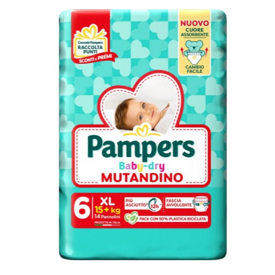 PAMPERS PANN. DRY MUTANDINO 6MIS. 14PZ.