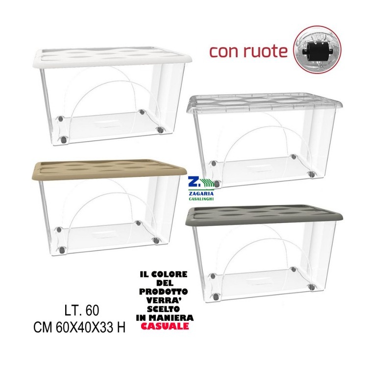 STORAGE BOX DUNE 60LT C/RUOTE BASE TR+COP TORTORA