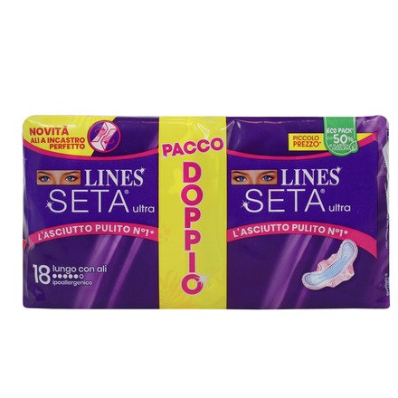 LINES SETA ULTRA 18PZ. PACCODOPPIO LUNGO C/ALI PROMO