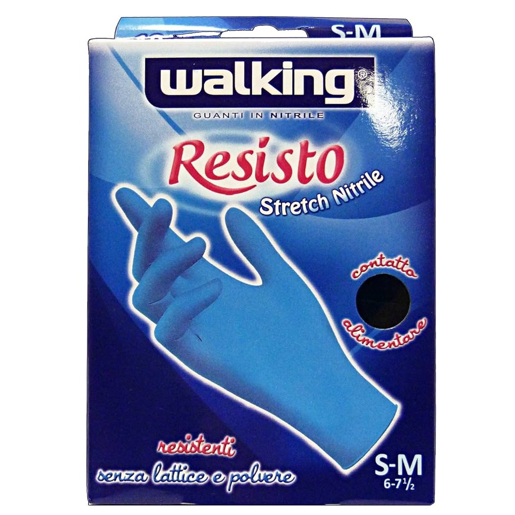 WALKING GUANTI RESISTO NITRILE 10PZ. TG. S/M