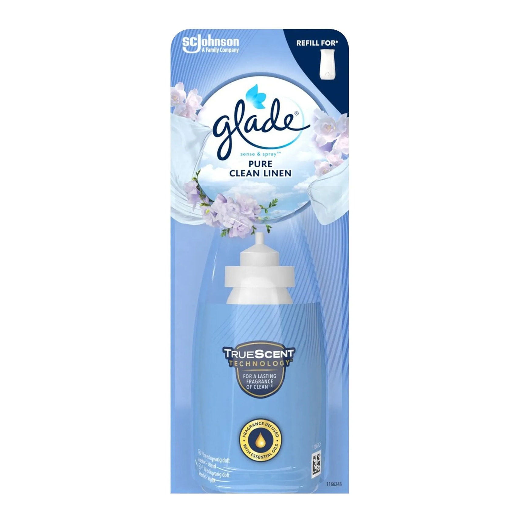 GLADE SENSE E SPRAY RIC. 18ML. PURE CLEANLINEN