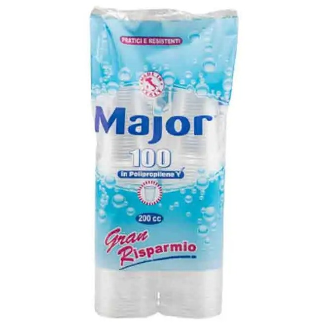 MAJOR BICCHIERI TRASPARENTI 200CC 100PZ. PROMO