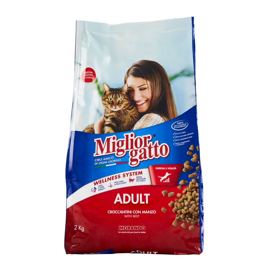 MIGLIORGATTO SECCO 2KG MANZO