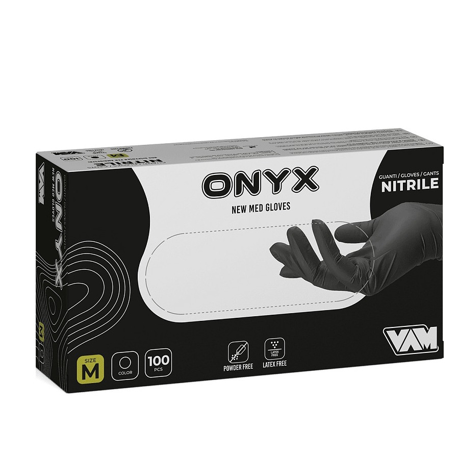 VAM GUANTI ONYX NITRILE NERO 100PZ. TG.S