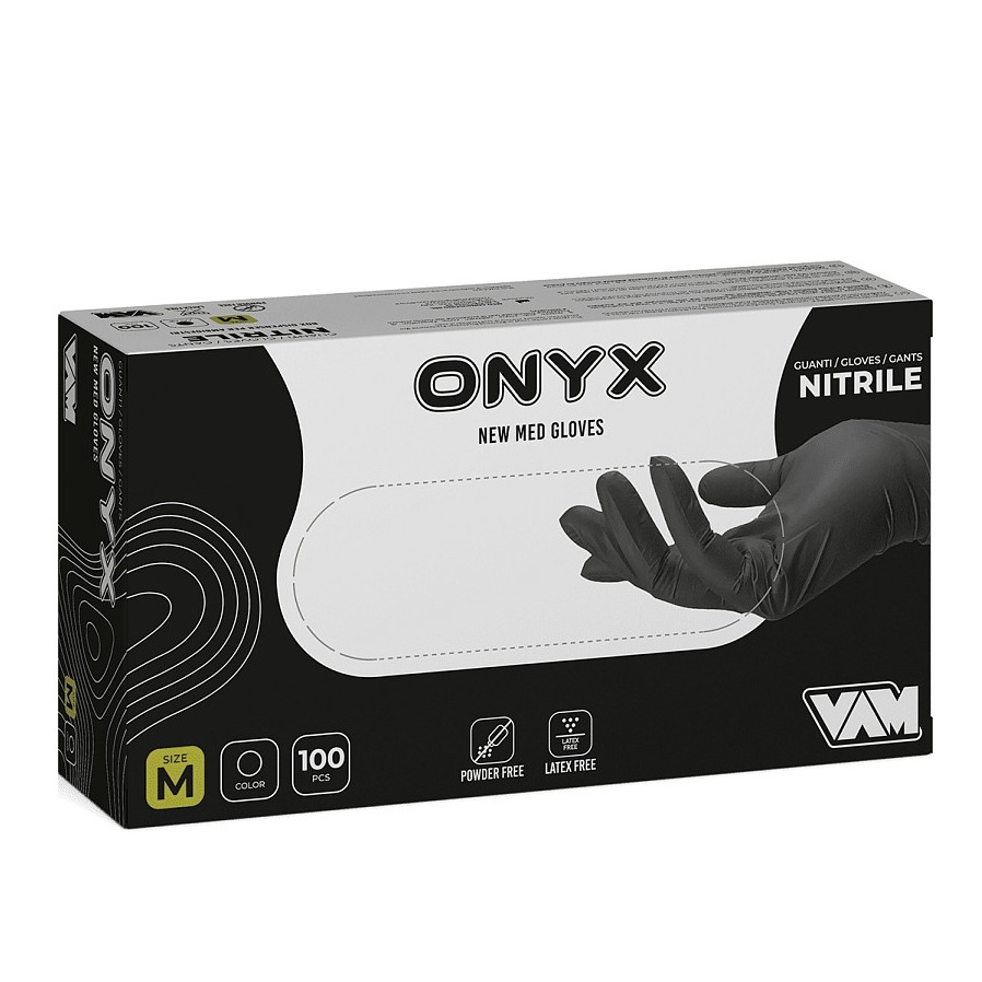 VAM GUANTI ONYX NITRILE NERO 100PZ. TG.L