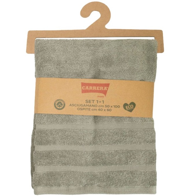 CARRERA ASCIUGAMANO SET 40X60 + 50X100 COTONE