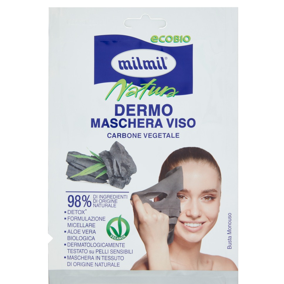 MILMIL MASCH. TESSUTO VISO CARBONE VEGETALE