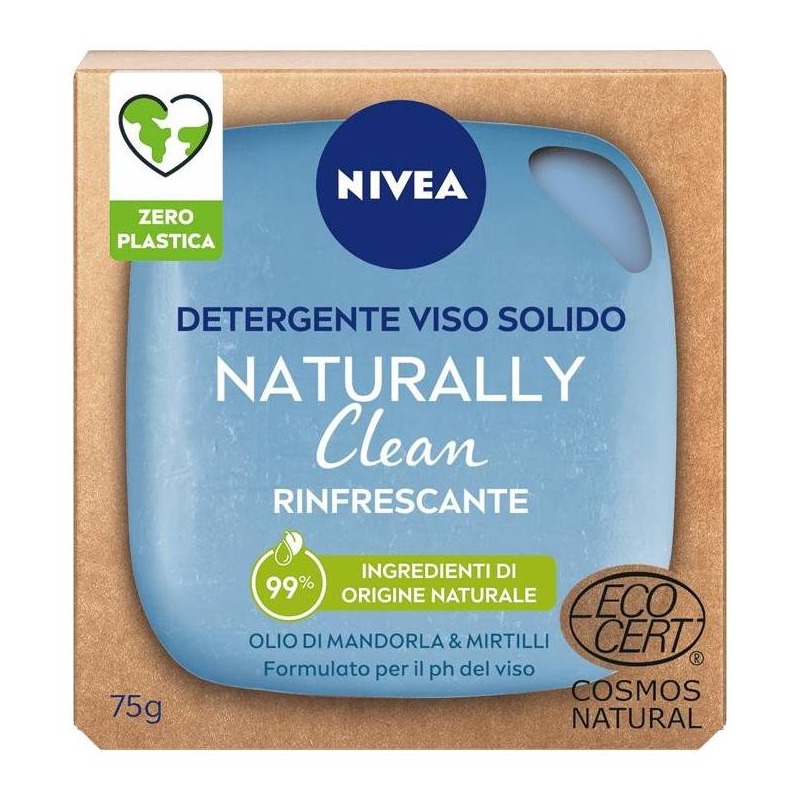 NIVEA DET. VISO SOLIDO NATURALLY 75GR. RINFRESCANTE