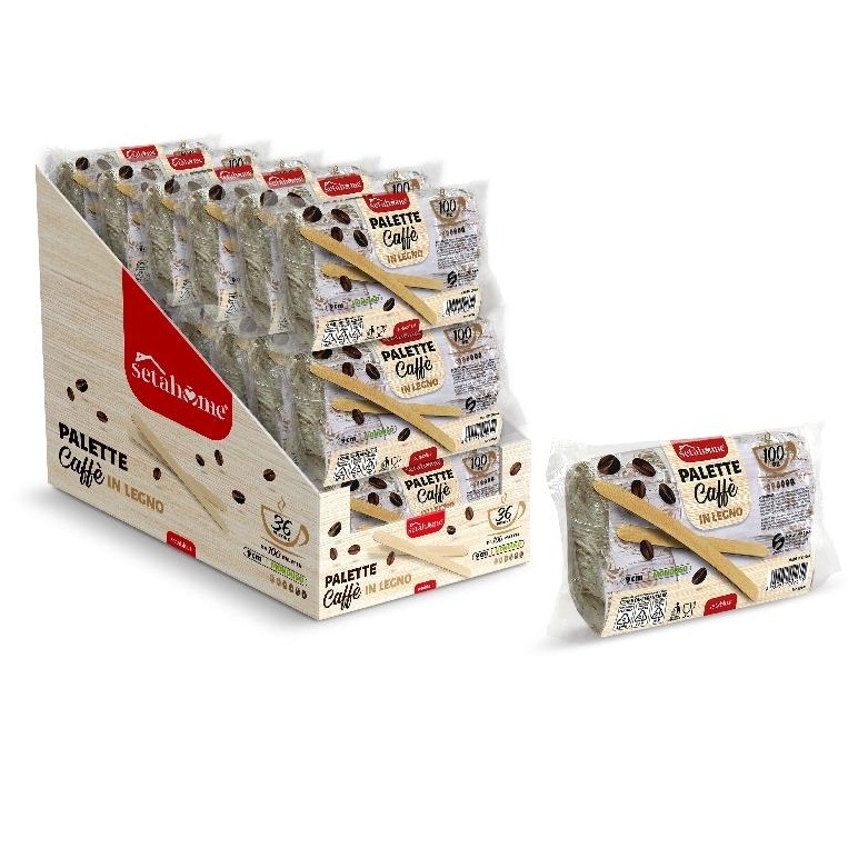 SETABLU PALETTE CAFFE LEGNO 100PZ - IN DISPLAY
