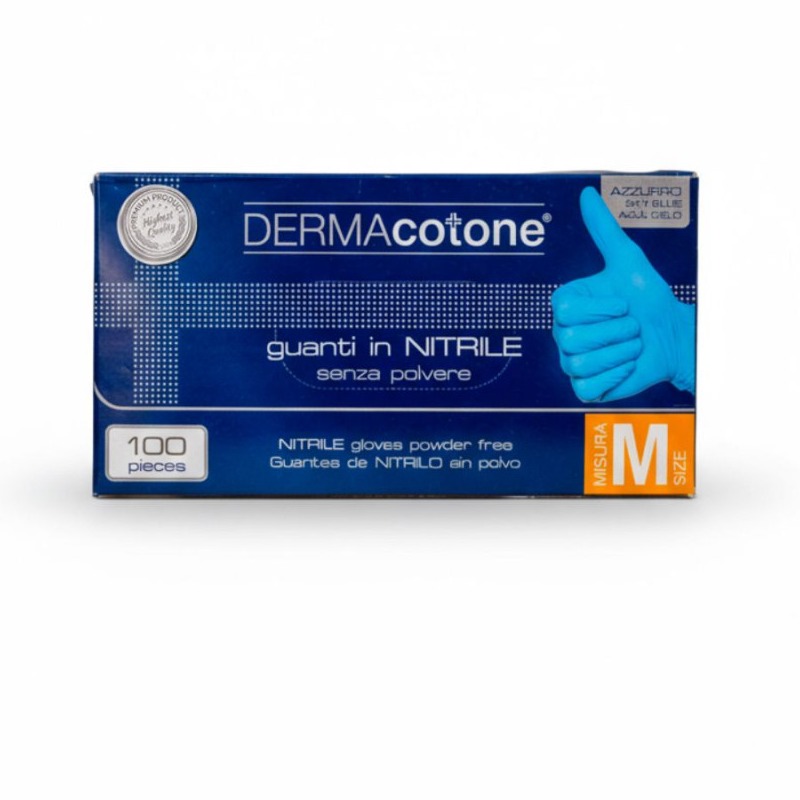 DERMACOTONE GUANTI NITRILE TG.M 100PZ. BLU PROMO