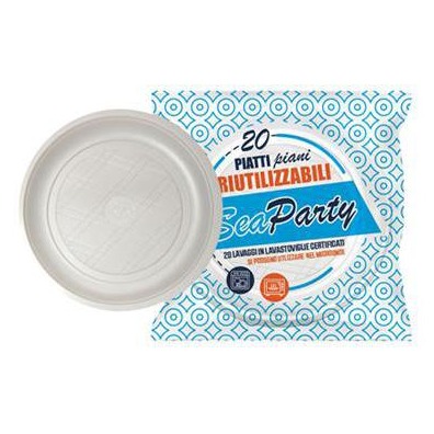 SEA PARTY PIATTI PIANI 20PZ. RIUTILIZZABILI