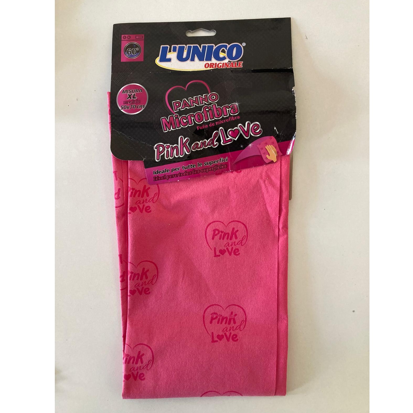 UNICO PANNO PINK E LOVE 50X70