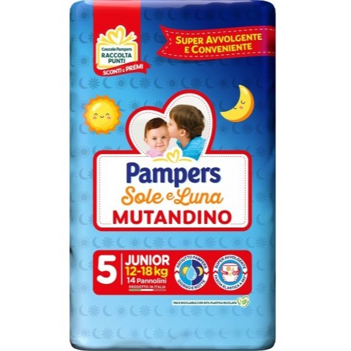 PAMPERS PANN. SOLE E LUNA MUTANDINO 5MIS. 14PZ.