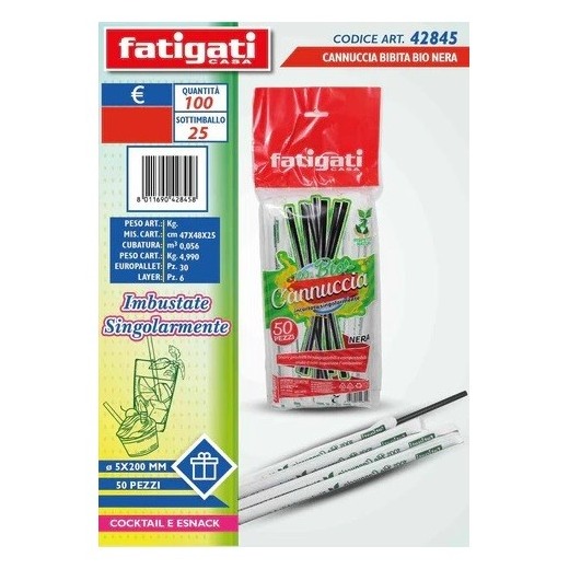 FATIGATI CANNUCCIE 50PZ. NERO