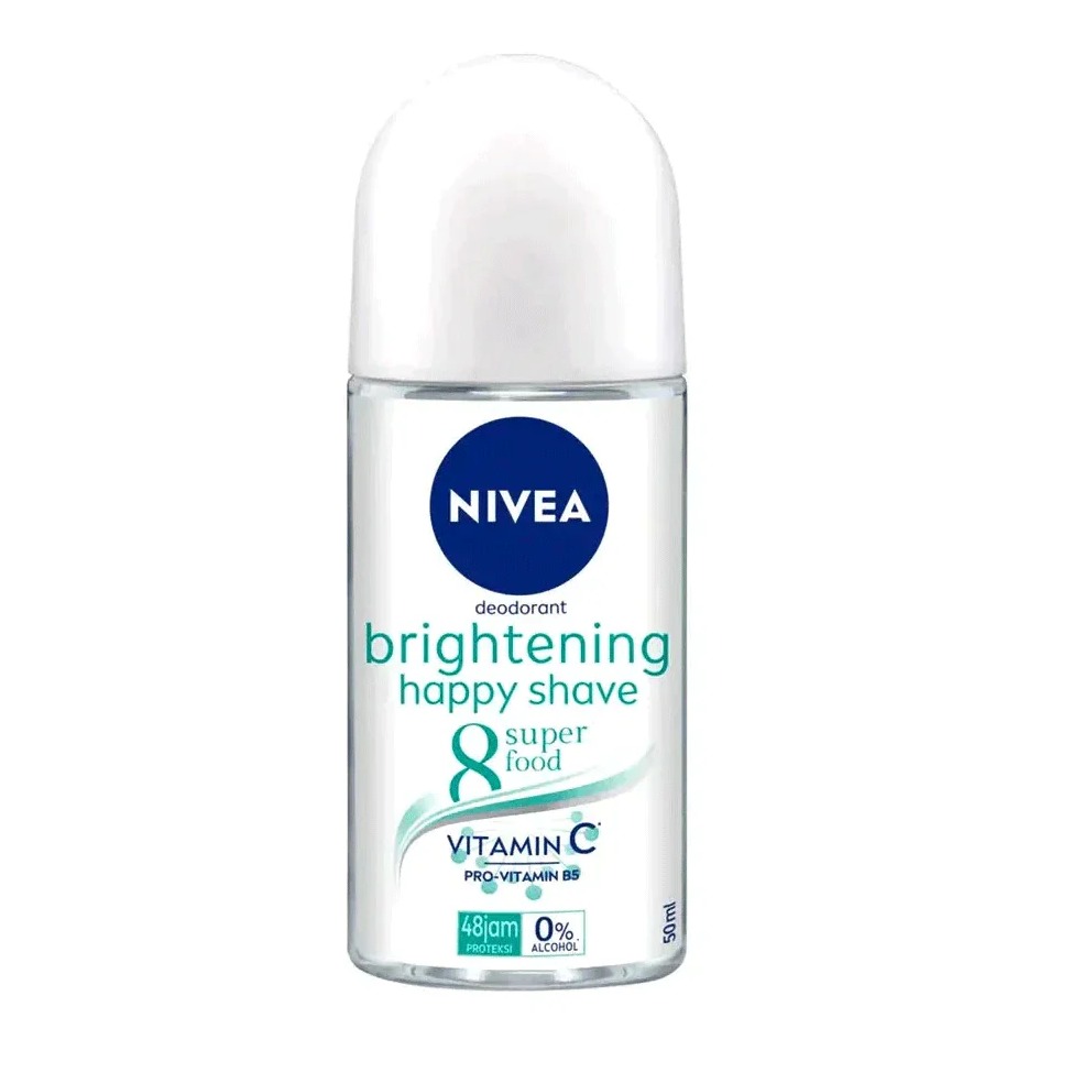 NIVEA DEO ROLL ON 50ML. BRIGHTENING HAPPYSHAVE