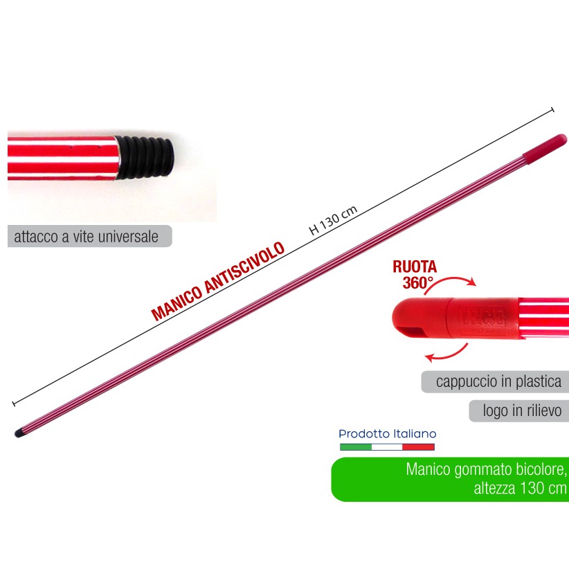 IRGE MANICO GOMMATO BICOLORE 130CM