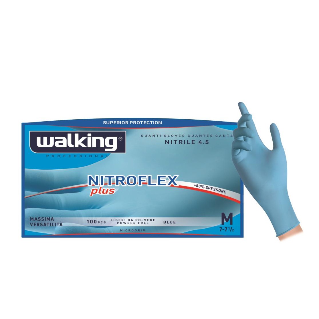 WALKING GUANTI NITROFLEX PLUS TG. M 100PZ.