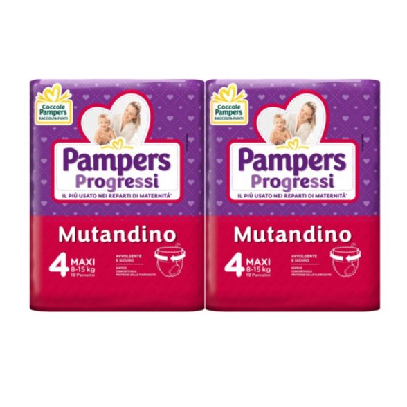 PAMPERS PANN. PROGRESSI MUTANDINO 4MIS. 38PZ. PACCO DOPPIO