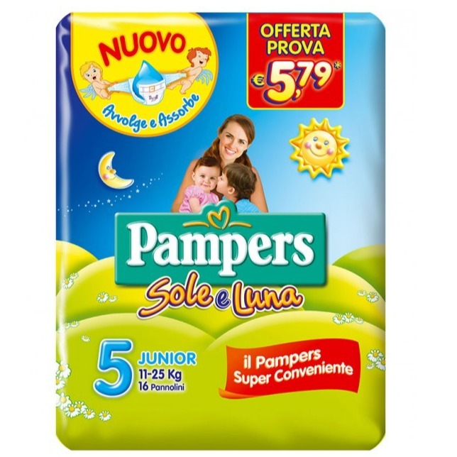 PAMPERS PANN. SOLE E LUNA 5MIS. 16PZ.