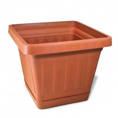 BAMA VASO QUADRO C/SOTTOVASO 40X40CM COTTO