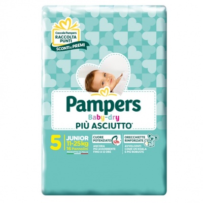 PAMPERS PANN. BABY DRY 5MIS. 16PZ.