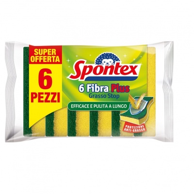 SPONTEX SPUGNA FIBRA PLUS GRASSO STOP6PZ