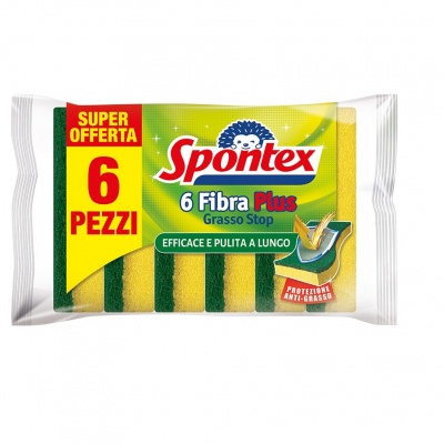 SPONTEX SPUGNA FIBRA PLUS GRASSO STOP6PZ