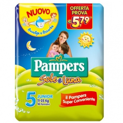 PAMPERS PANN. SOLE E LUNA 5MIS. 16PZ.